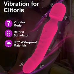 Powerful AV Vibrator Dildos Magic Wand for Women Clitoris Stimulator G Spot Vagina Massager Heating Adult Sex Toys for Female