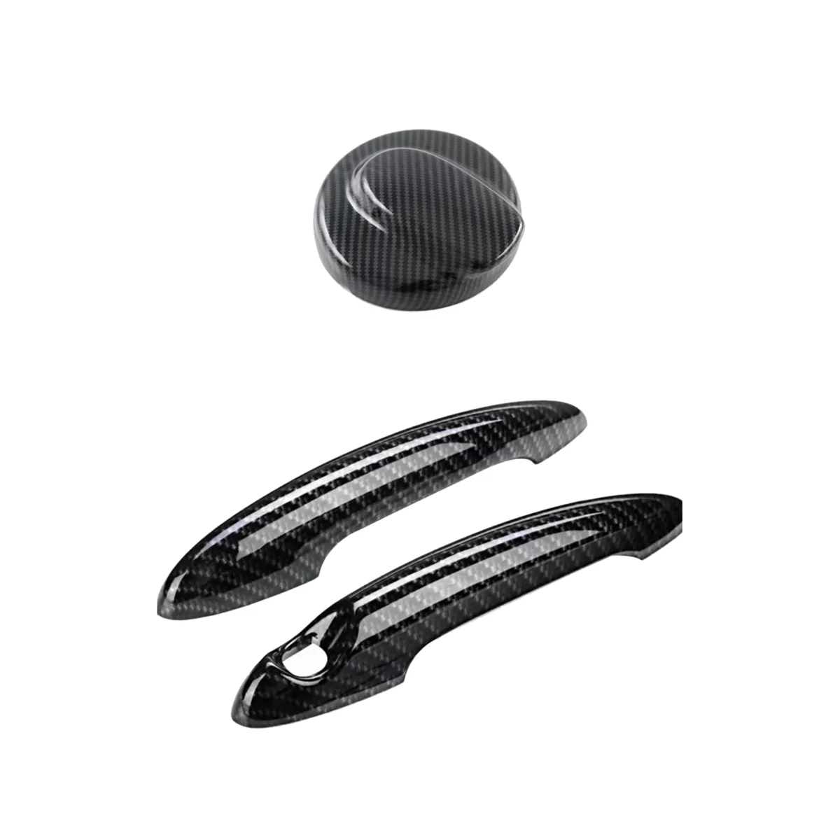 

Car Gas Fuel Tank Filler Cap Cover Exterior Door Handle Covers for S R55 R56 2007-2013(Carbon