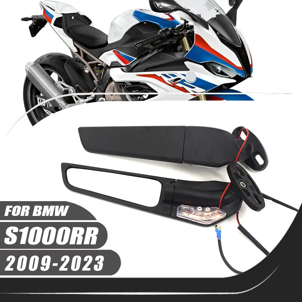 For 2009-2023 BMW S1000RR S 1000RR 2022 2021 2010 Motorcycle Aluminium Adjustable Rotate Sports Winglets Wing Stealth Mirrors