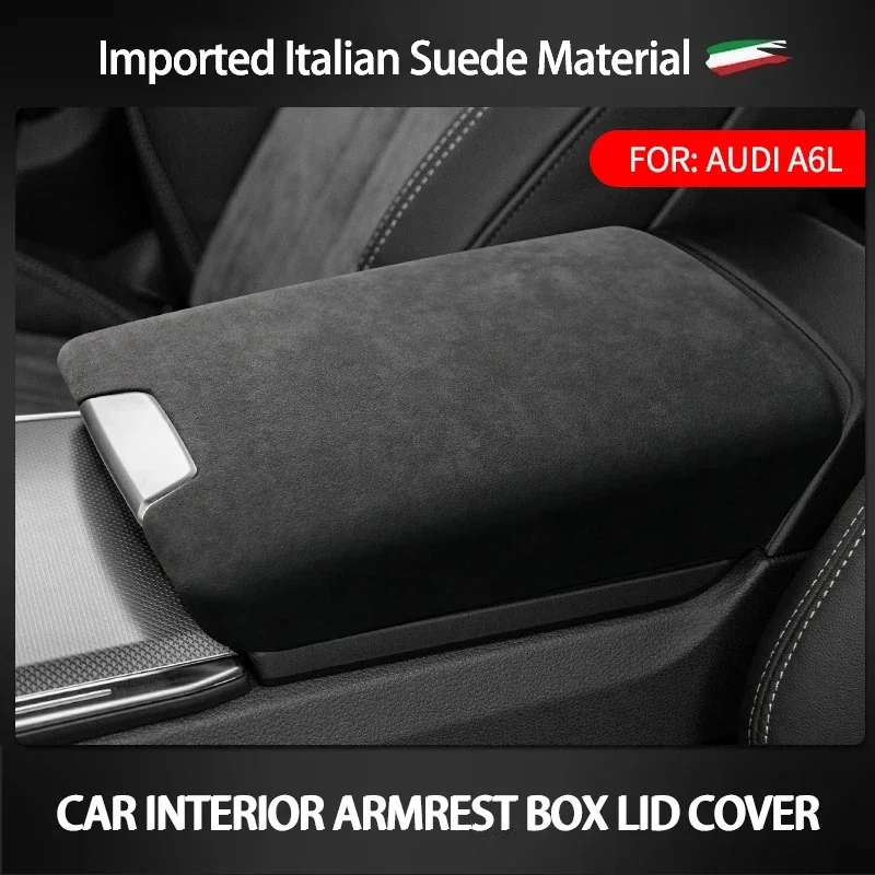 

Suede Armrest Box Lid Center Console Cover Protective Sheath Shell For Audi A6 2019 2020 2021 2022 Arm Rest Case Panel Pad