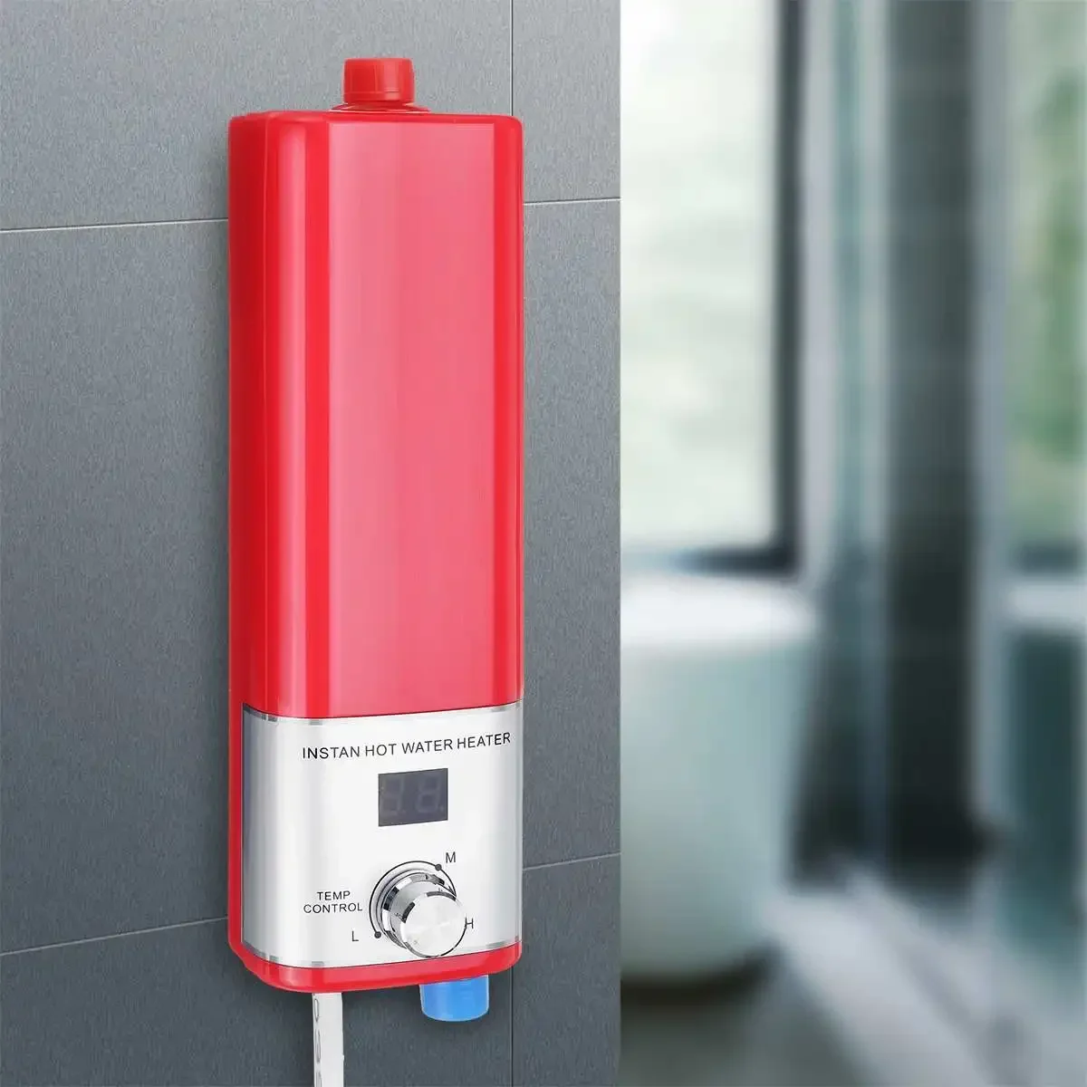 Mini Instant Tankless Water Heater 5500W Electric Water Heater Indoor Shower Kitchen Bathroom Water Heater Temperature Control