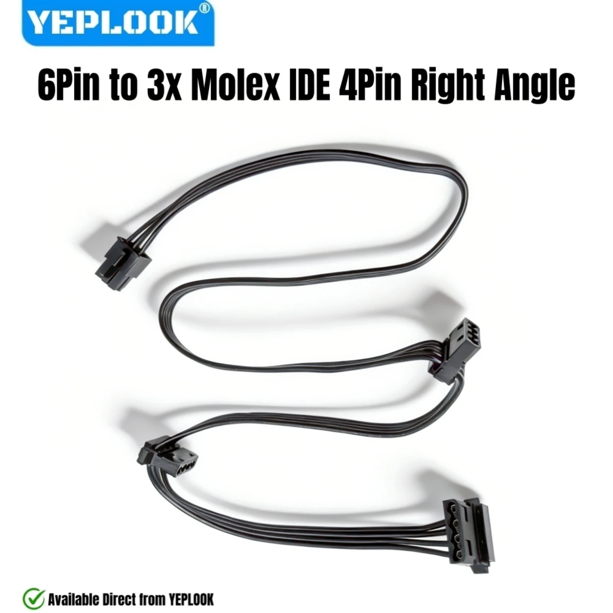 

For Corsair HX-i PSUs, 6Pin to 3 Molex 4Pin Angle, IDE Power Cable for Corsair HX1500i, HX1200i, HX1000i, HX850i, HX750i Modular