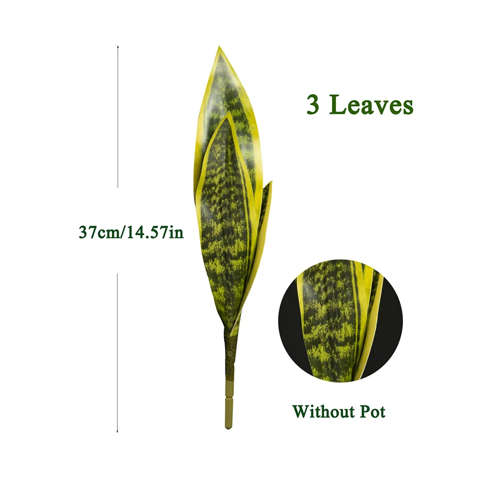 32/37cm Künstliche Schlangenpflanzen, künstliche Tiger-Piran-Sukkulenten, Kunststoff-Sansevieria für Zuhause, Balkon, Büro, Geschenk, Dekoration – Detail 5