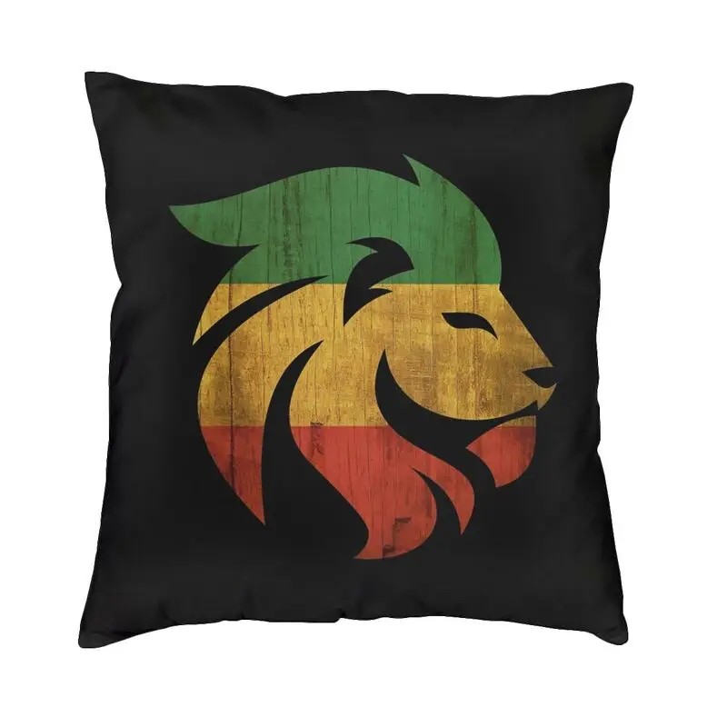 Lion Of Judah Rasta Jamaica Ethiopia Rastafari Cushion Cover Print Floor Pillow Case Living Room Cool Pillowcase Home Decoration