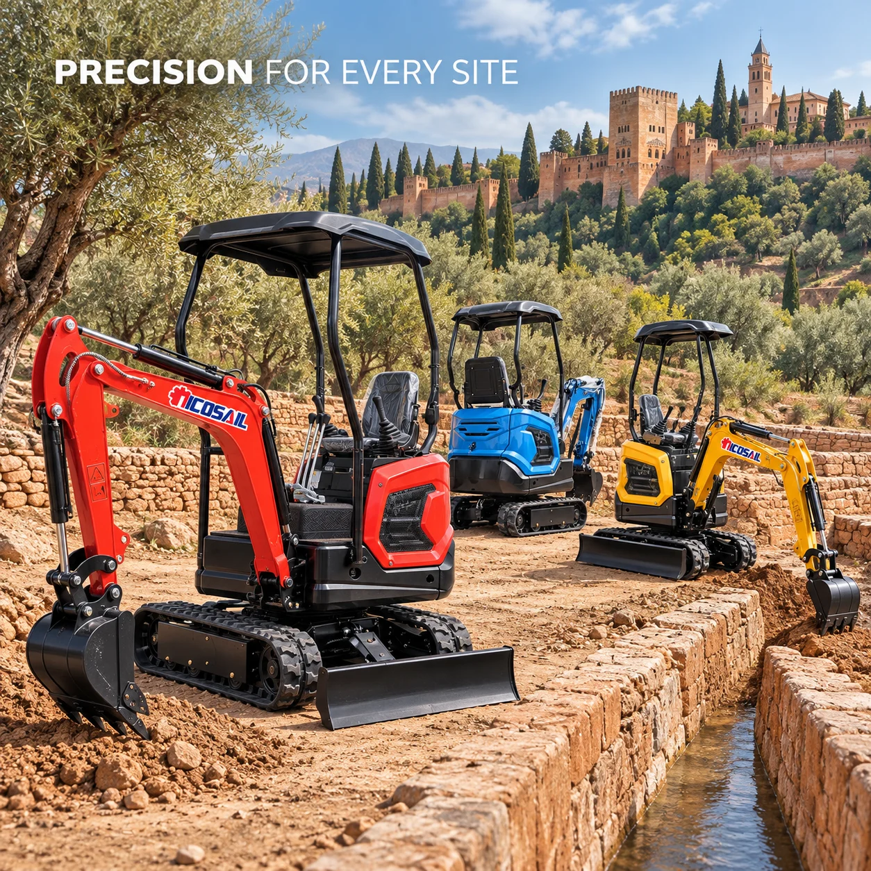 12 Small Excavator Crawler Mini Digger with Bucket for Orchard Garden and Road Construction