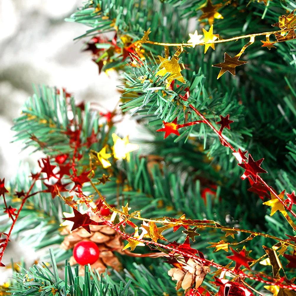 

6Pcs Sparkly Star Tinsel Garlands Wire Christmas Decorations for Tree Party Wall Ceiling Door Festival Shining