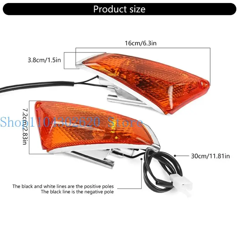 02DE 1 Pair Motorcycle Front/Rear Turn Light for QS110-2 Replacement LED Lamp Turn
