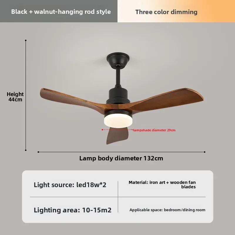 Medieval style, living room fan light retro American style, French home living room bedroom, dining room ceiling fan view 2