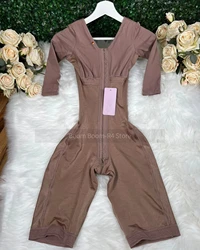 Shapewear Jumpsuit Met Korte Mouwen Fajas Colombianas Buik Control Butt Lifter Body Shaper Postpartum Gordel Taille Trainer