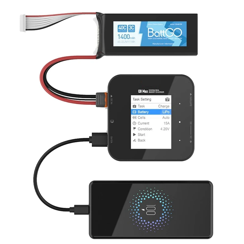1000W 30A High Power Balance Charger/Discharger for 1-8S Lipo Batteries, Ideal for FPV Drones and Quadcopters