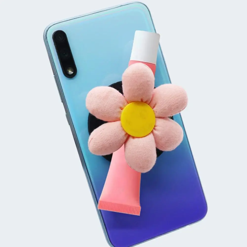 Hot Trend New Sunflower Mobile Phone Holder Creative Diy Back Adhesive Strip Finger Buckle Lipstick Holder For Women Gift O2Y6