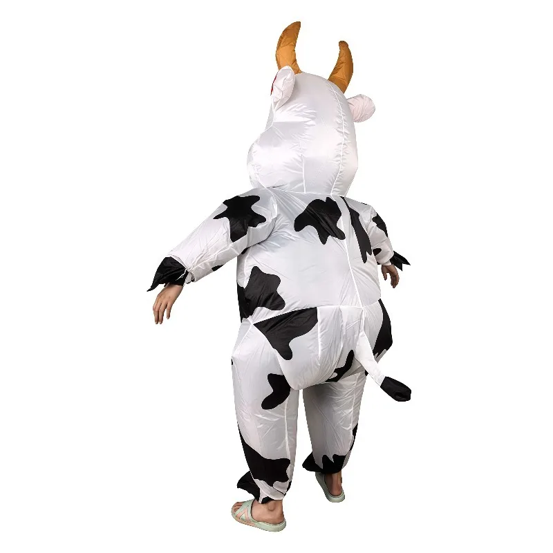Halloween Funny Inflatable Cow Costume, Full‑Body Blow‑up Spotted Cow Suit for Masquerade Birthday Party Role‑Play Fancy‑Dress view 2