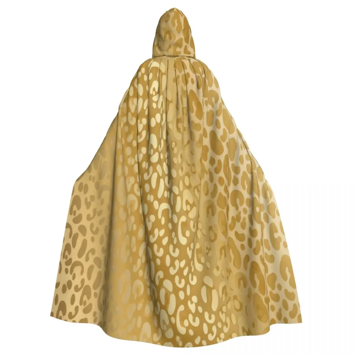 Hooded  Unisex  with Hood Golden Leopard Background  Vampire Witch Cape Cosplay Costume