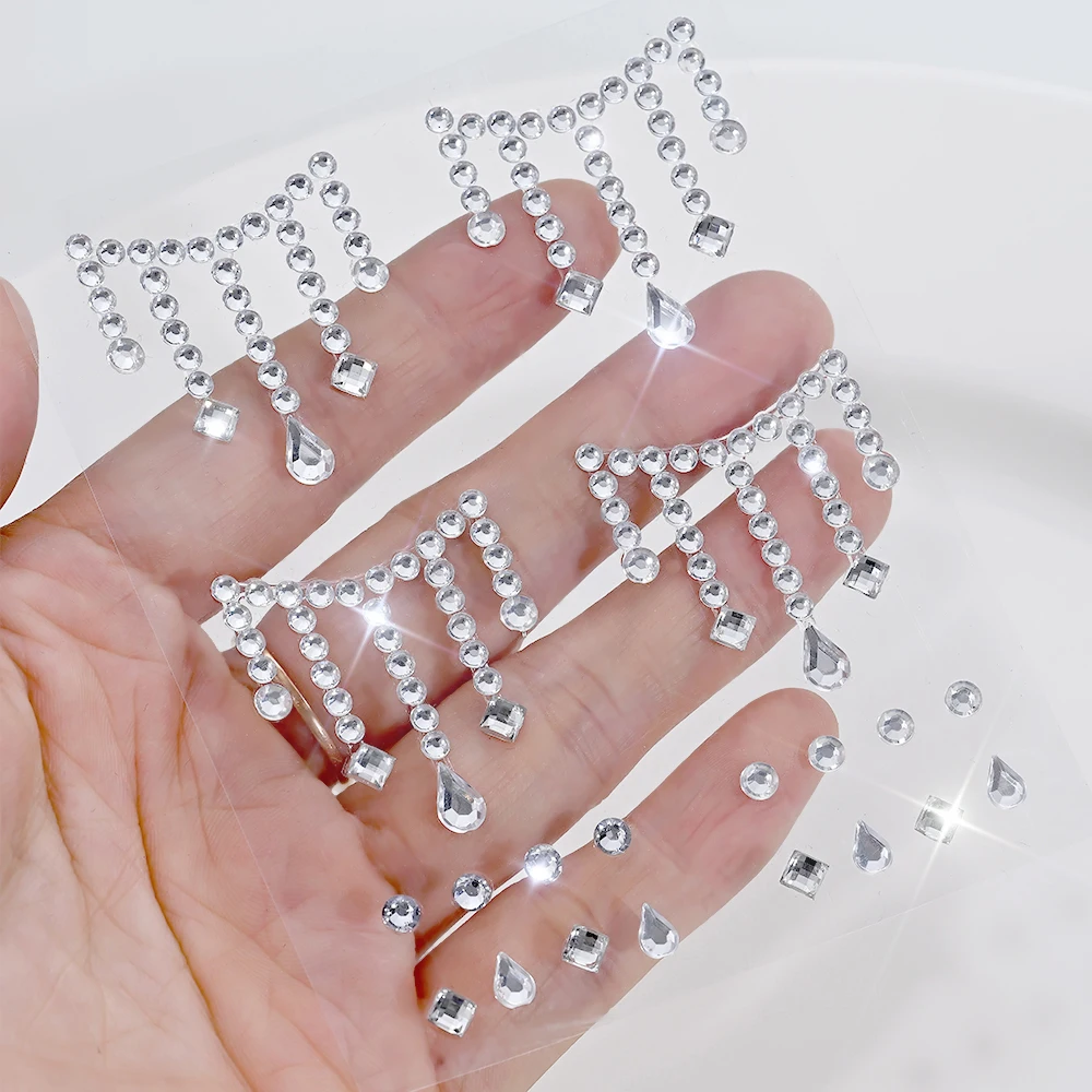 1 قطعة ثلاثية الأبعاد الماس الدمعة الأحجار الكريمة ملصقات الوجه تألق كريستال زجاج الراين ملصقات لجميع القديسين تأثيري الوجه ماكياج الديكور #4