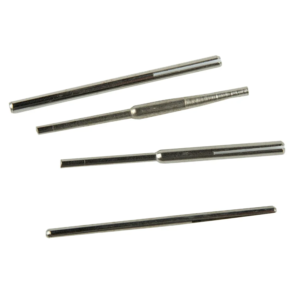 12PCS Sandpaper Clip Type Mandrels, 2 35mm/3 0mm Straight And Cylindrical Rods, Stainless Steel, For Polishing And Dental Labs