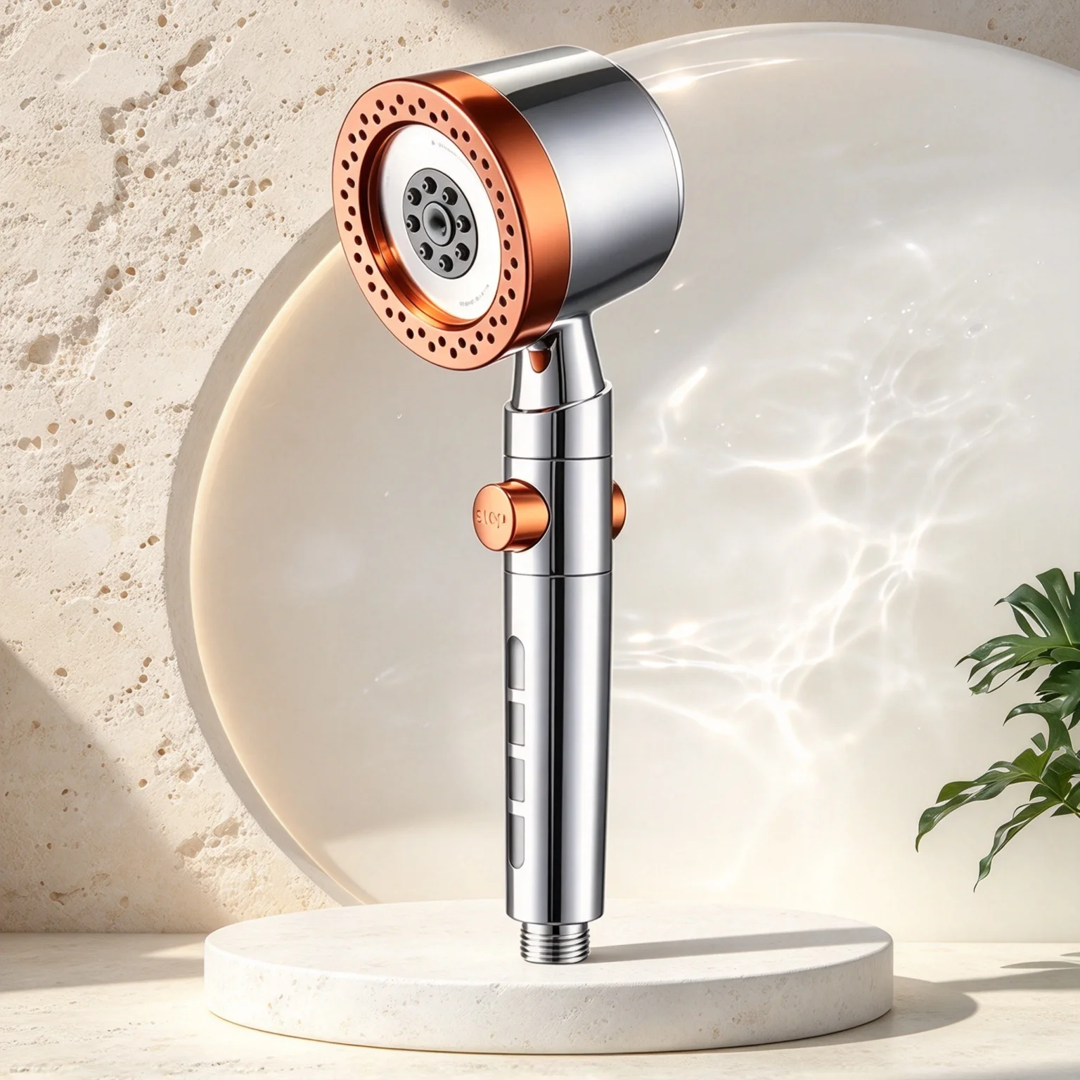 5 Modes Filter Handheld Shower Head High Pressure Water Saving One Button Stop Includes 1.5m Hose and Holder