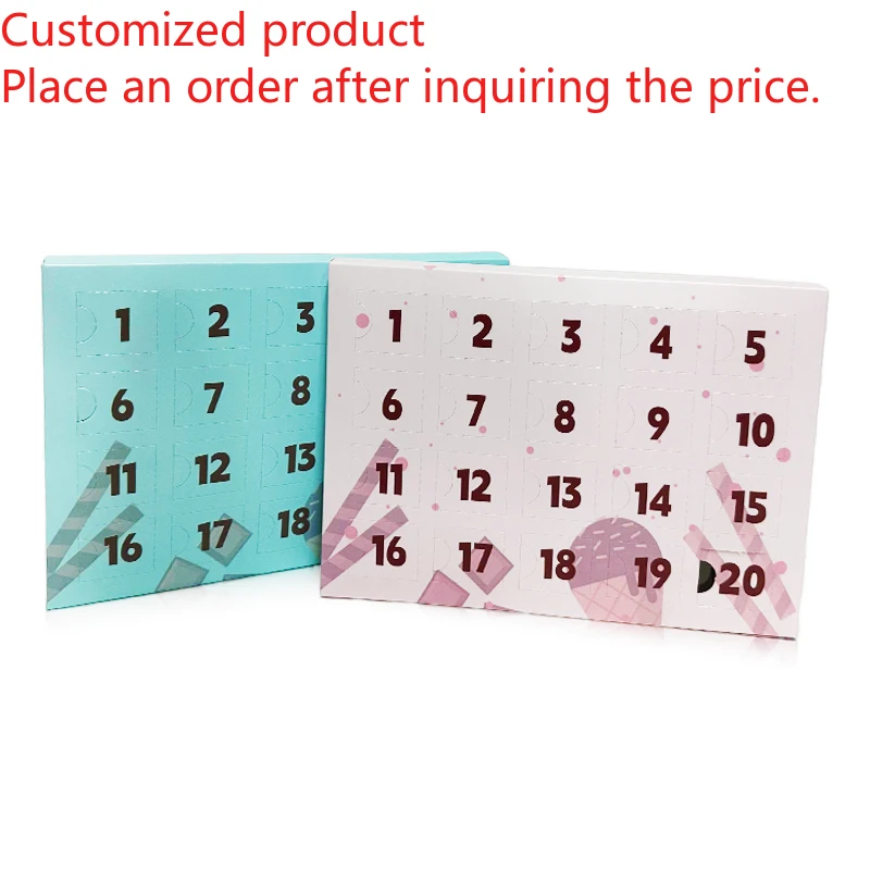 Customization.Wholesale Custom Logo Printed Christmas Diy Box Pet Sweet Chocolate Advent Calendar Empty 20 Day
