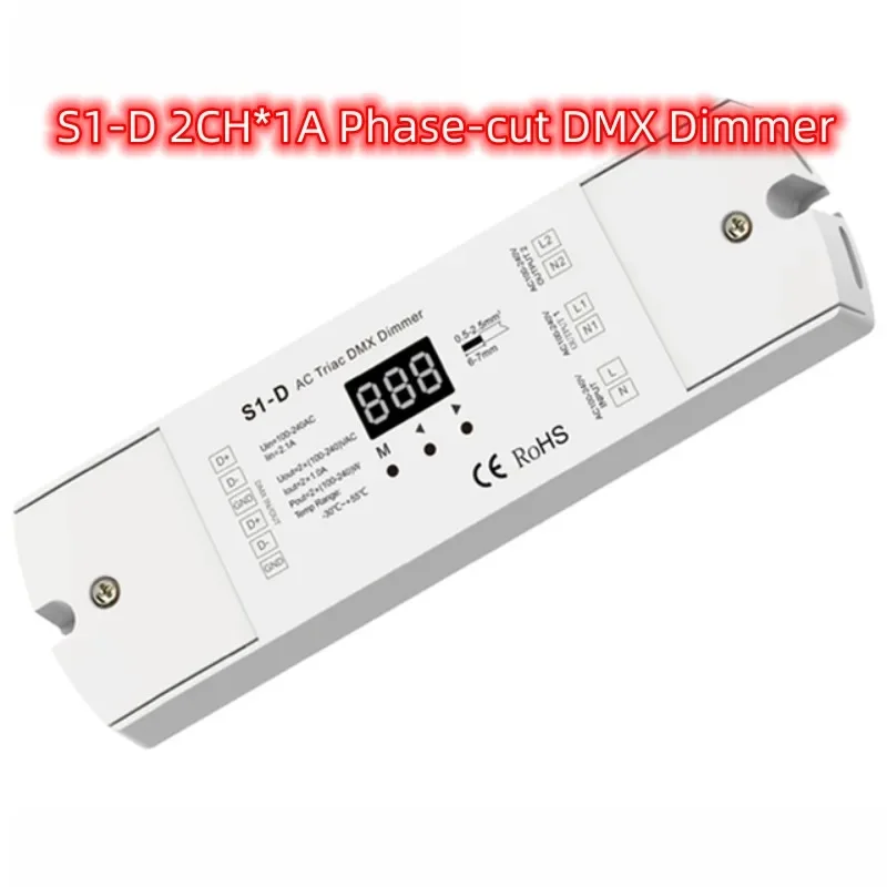 Imagem -02 - Luzes Led Dimmable Lâmpada Triac Dimmer Led Dmx rf S1-d 2ch 1a S1-d1 1ch 2a Sk1 Sk1 1ch 6a Botão Decodificador 110v