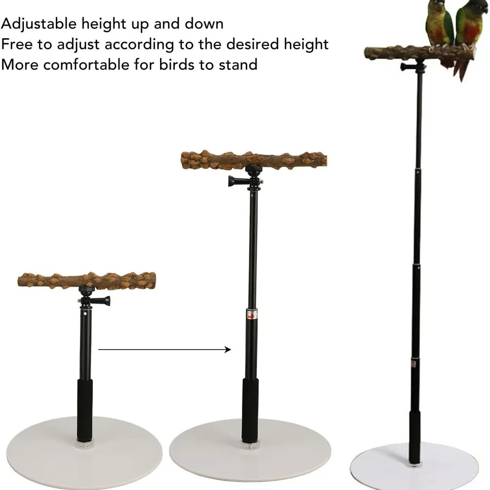 

Parrot Perch Stand 12.9-36.2in Height Adjustable Bird Perch Stand Indoor Outdoor Wood Parrot Training Perch Toy For Parakeet