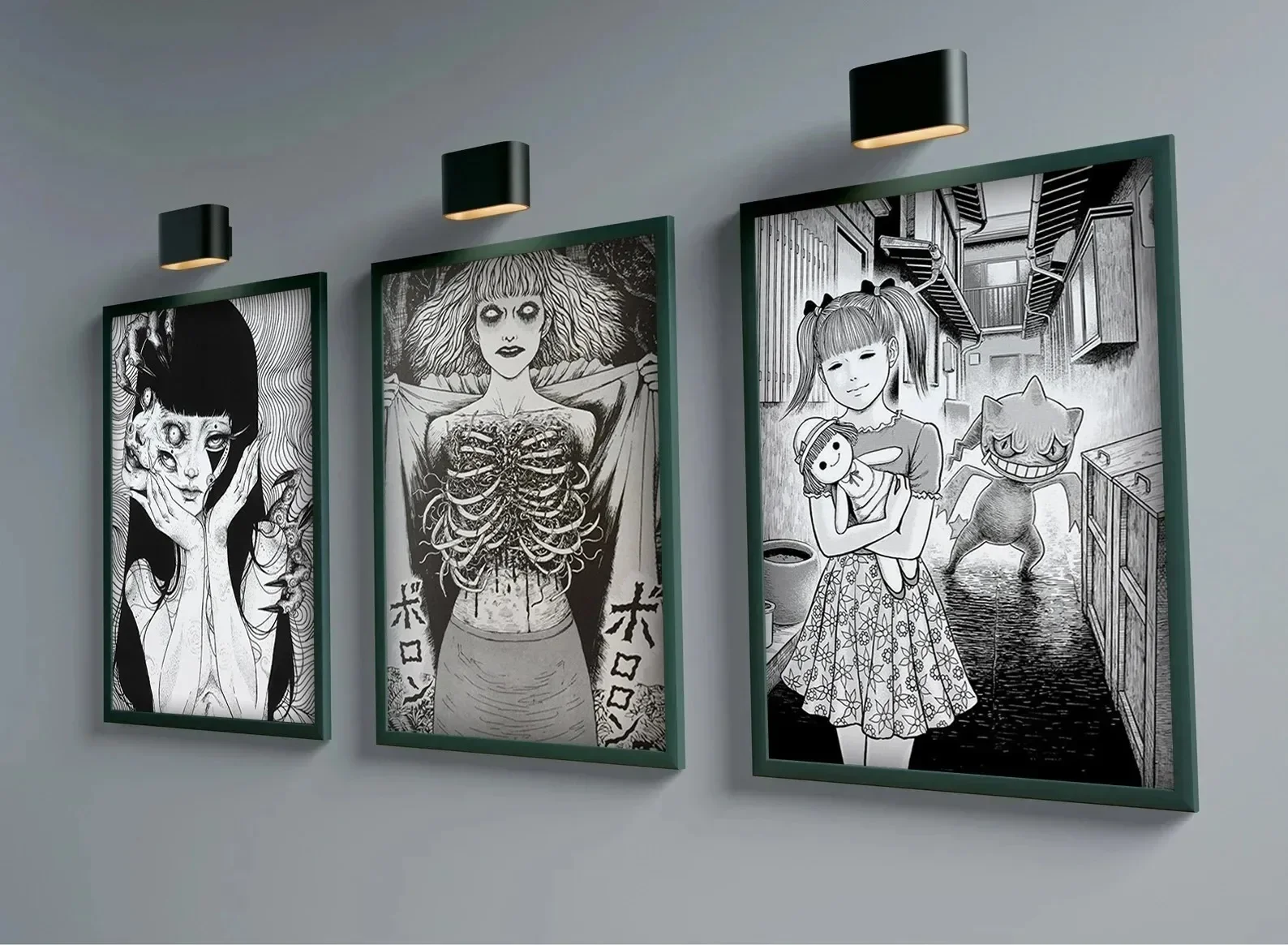 الكلاسيكية خمر جدار الفن أبيض وأسود Ito Junji Tomie الرعب جماليات HDCanvas المشارك يطبع غرفة المعيشة غرفة نوم المنزل دي #3