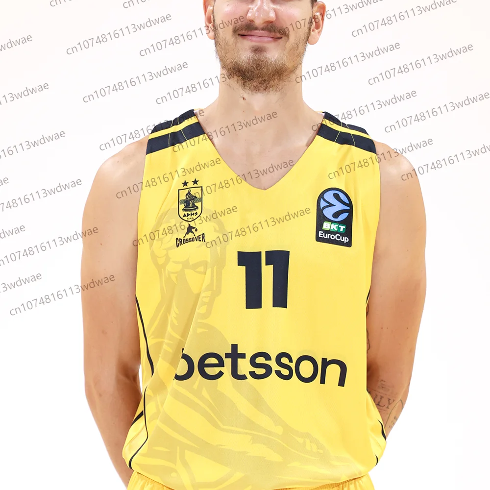 اليونانية كرة السلة جيرسي سريعة الجافة قميص رياضي كيت AEK BC كرة السلة جيرسي Akil ميتشل ذاكرة الهاس ΣсыВВН 23 كرة السلة جيرسي