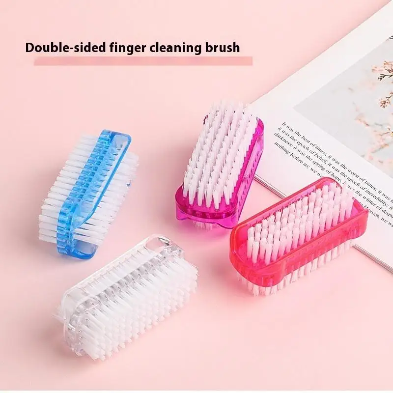 5 個の両面ネイルクリーニングブラシ、マニキュアとペディキュアツール、指の爪と足の爪に最適