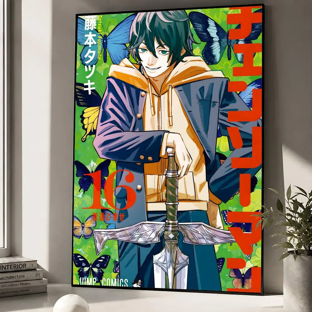 Anime Chainsaw Man Denji Pochita Makima Poster zum Abziehen und Aufkleben, Wandkunst, PP, wasserfest, HD, Schlafzimmer, Wohnzimmer, Heimdekoration, Geschenk – Detail 15