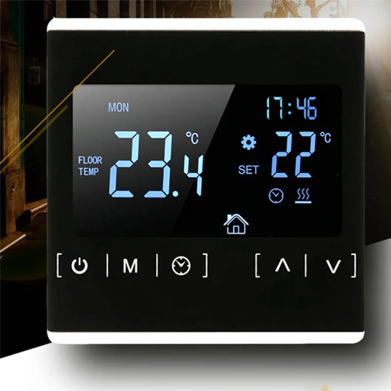 B34B-Smart LCD Touchscreen Thermostat For Home Programmable Electric Floor Heating System AC 85-240V