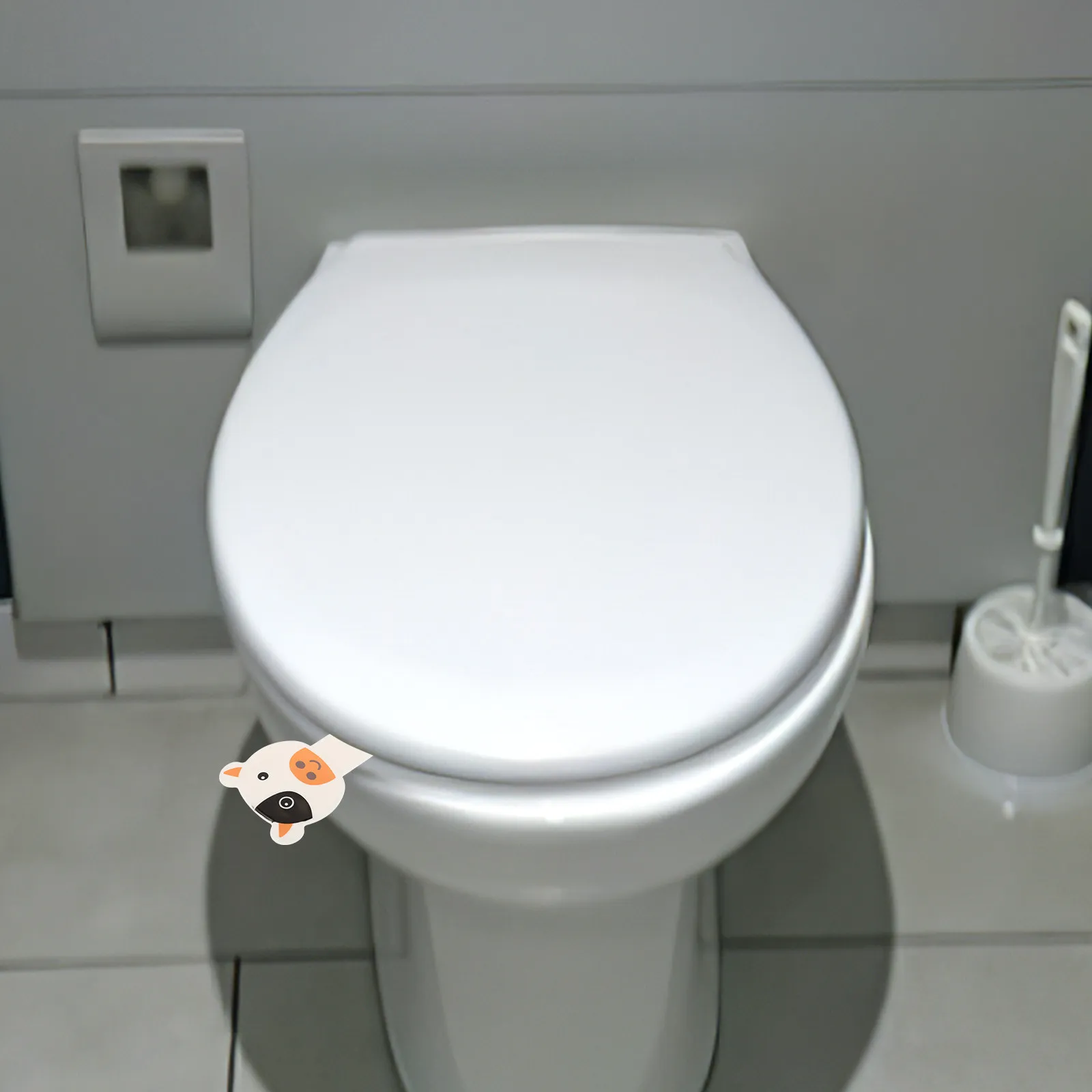 2Pcs Toilet Lid Lifter Cute Cartoon Handle Adhesive Toilet Seat Cover Raise Lifter Handheld Tool Avoid Touching Bathroom