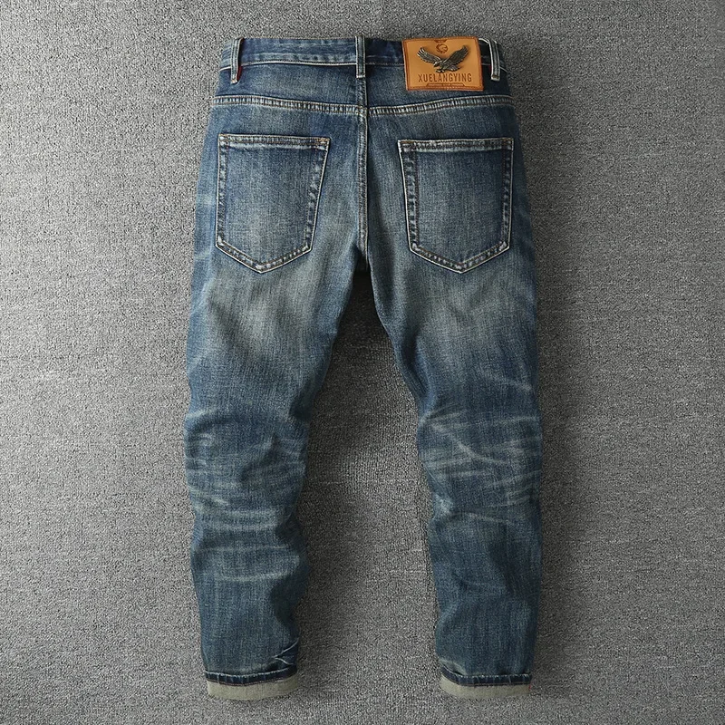 Retro Do The Old Straight Jeans Men Casual Loose Baggy Denim Pants Streetwear Trousers Premium Clothes