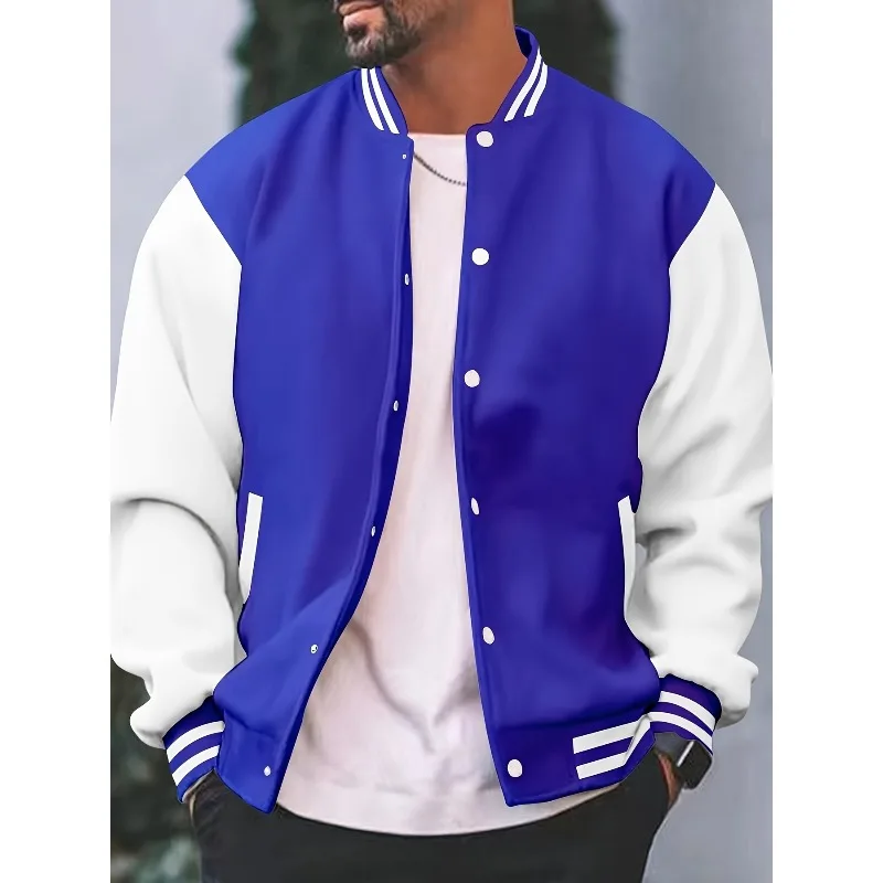 Plus size men's fashion/multi-element/school team/college style/jacket/casual/baseball jacket