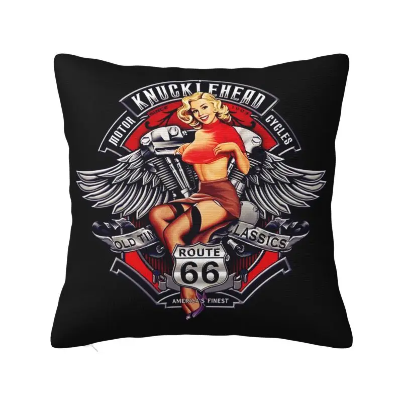 Route 66 Mother Road Throw Pillow Covers Biker America Highway Sofa Chair Cushion Cover Polyester Cozy Pillowslip Dakimakura