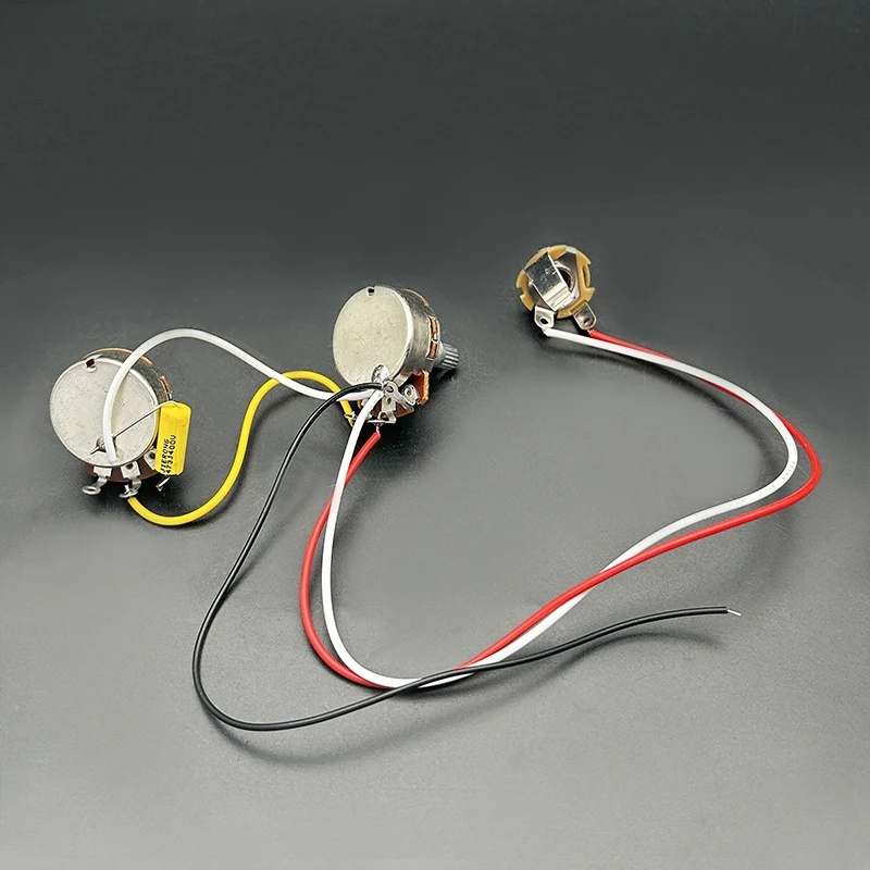 kit-de-fiacao-para-guitarra-eletrica-2x-potenciometros-a250k-com-1-botao-de-volume-e-1-botao-de-tonalidade-1x-jack-de-saida-de-1-4-pre-cablado