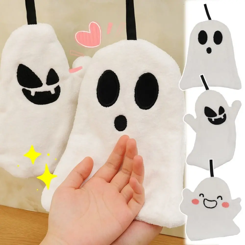 

Comfortable Coral Velvet Halloween Towels Soft Absorbent Hand Towel Hanging Bathroom Wash Facecloth