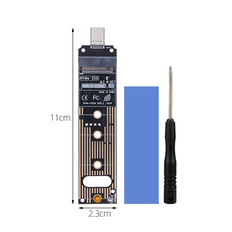 M2 SSD Adapter NVMe Enclosure M.2 to USB3.1 Case for NVME PCIE M Key 2230/2242/2260/2280 SSD NVME to USB TYPE-A/TYPE-C Converter