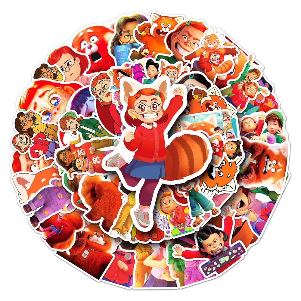 10/30/50pcs Disney Movie Turning Red Cartoon Anime Stickers Decal Kid Toy DIY Laptop Scrapbook Luggage Phone Waterproof Sticker