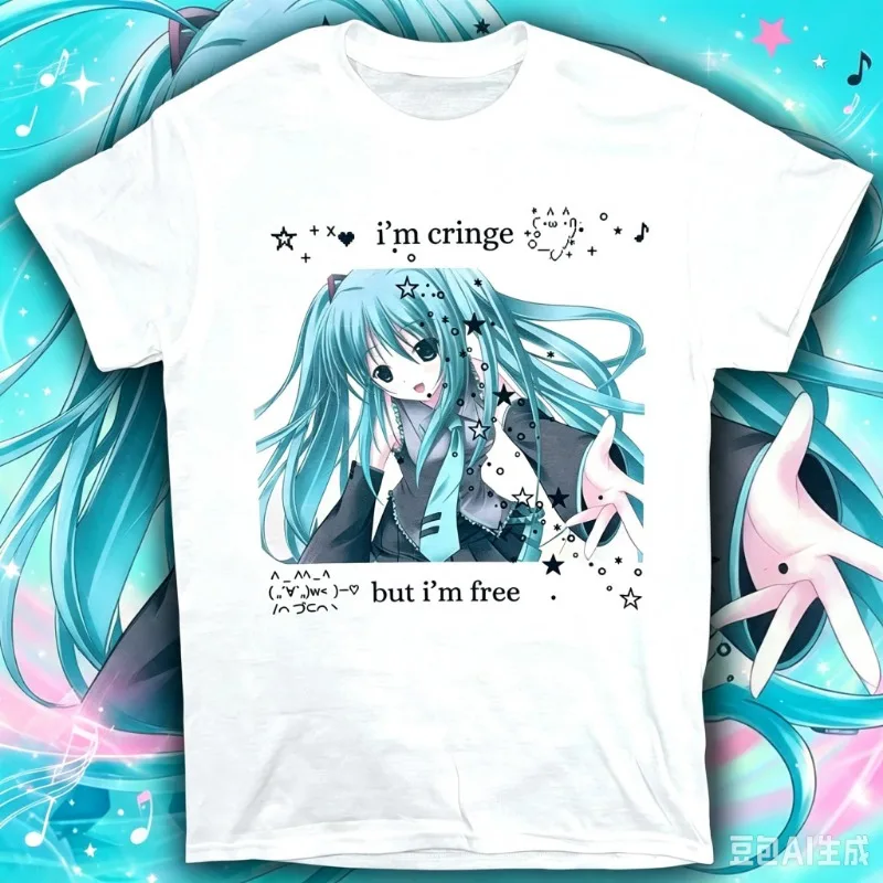 2026 Mode Y2K Japanisches Anime-Muster T-Shirt Niedliches Casual T-Shirt Hip-Hop Harajuku Top Mädchen Streetwear Grafik-T-Shirts Y2K