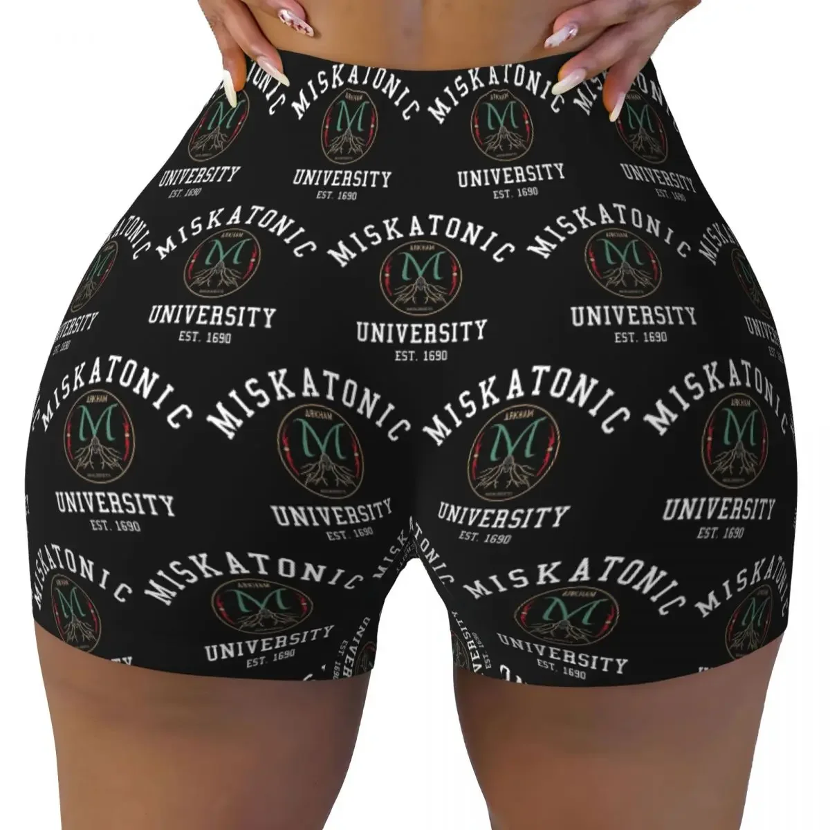 Custom Call Of Cthulhu Necronomicon Miskatonic University Cthulu And Lovecraft Women Workout Running Shorts Athletic Yoga Shorts