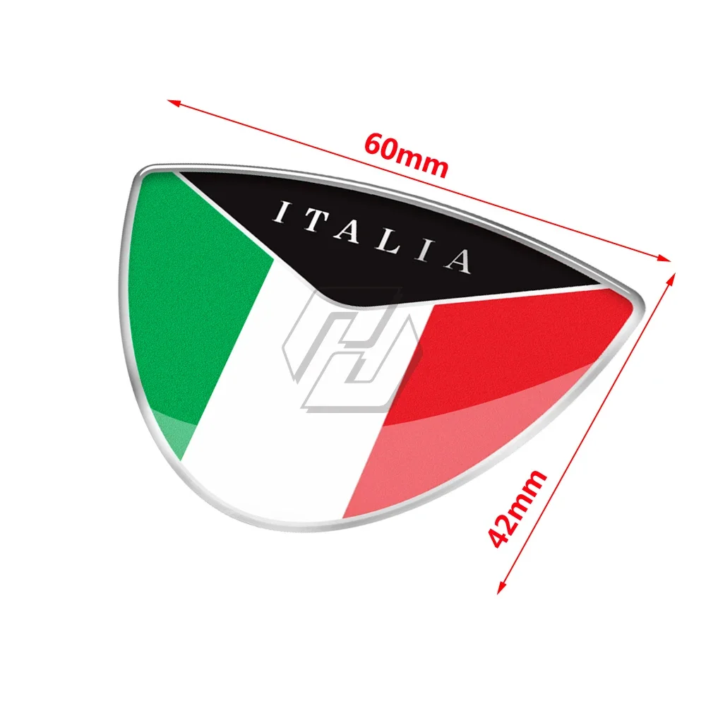 For Motorcycle Fender Tail Sticker 3D Resin Decal Italy Flag Sticker Italia