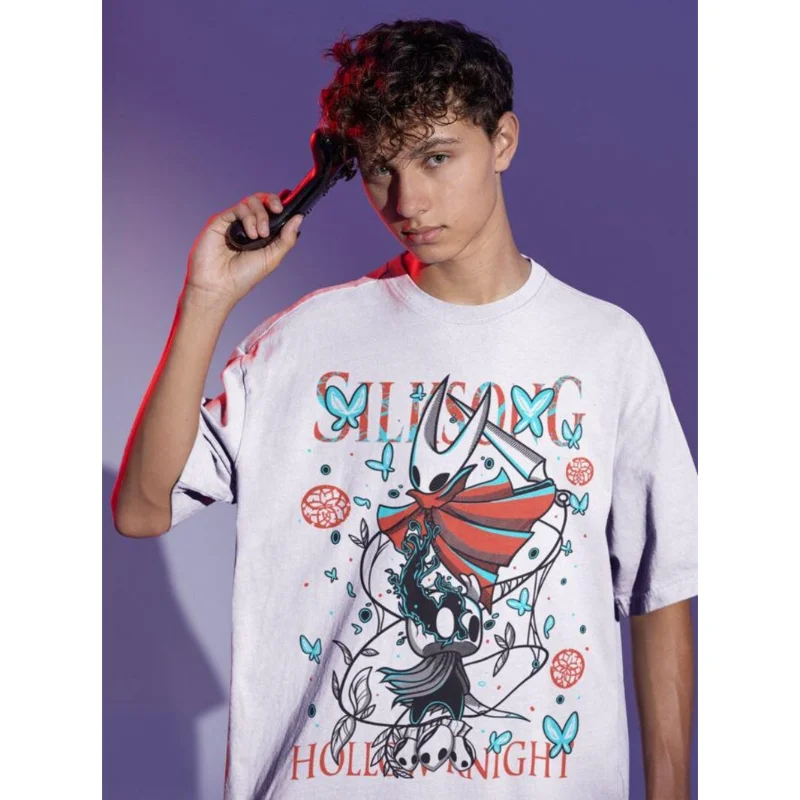 Hollow Knight Silksong Hornet T-Shirt Game Tee Metroidvania Video Game Art Design Unisex Casual Short Sleeve Streetwear Tops