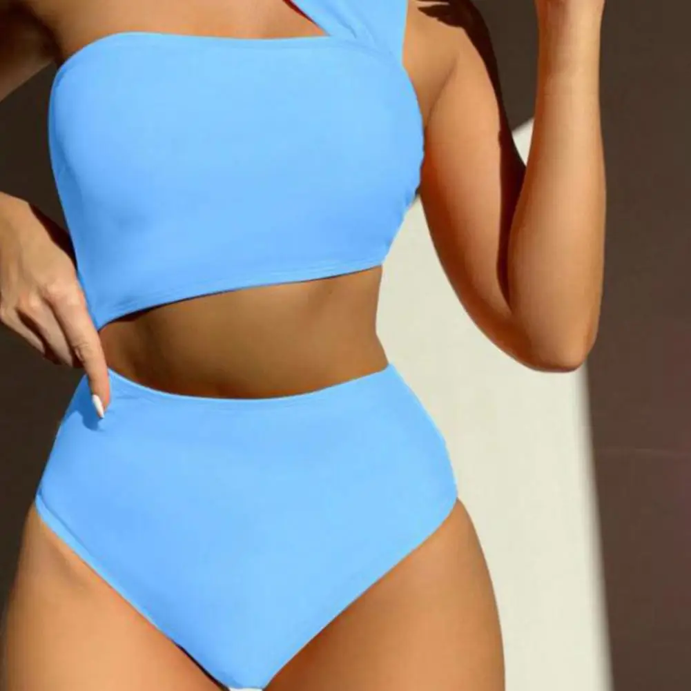 Women Sexy Monokini One Shoulder Hollow Out One-piece Swimwear Push Up Backless Summer Beachwear Bathing Suit