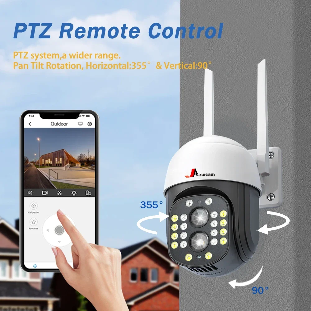 Câmera de vigilância ao ar livre Auto Tracking, PTZ, WiFi, lente dupla, zoom 10X, CCTV, proteção de segurança, 4K, 8MP, IPC360