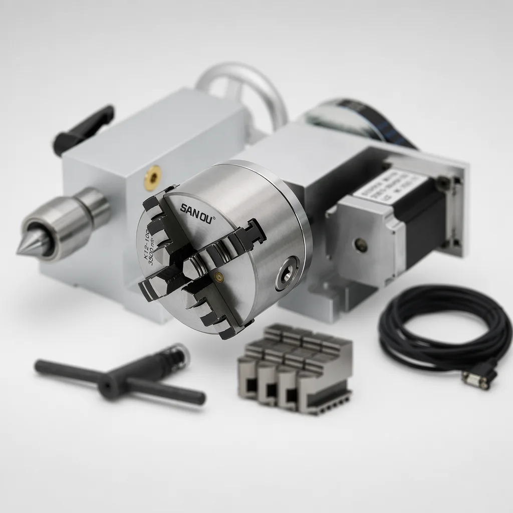Pneumatic 4-Jaw Steel Chuck ODM OEM VERTEX VKC-4 0.05mm Accuracy 3000-5500 RPM for CNC Lathe Machine