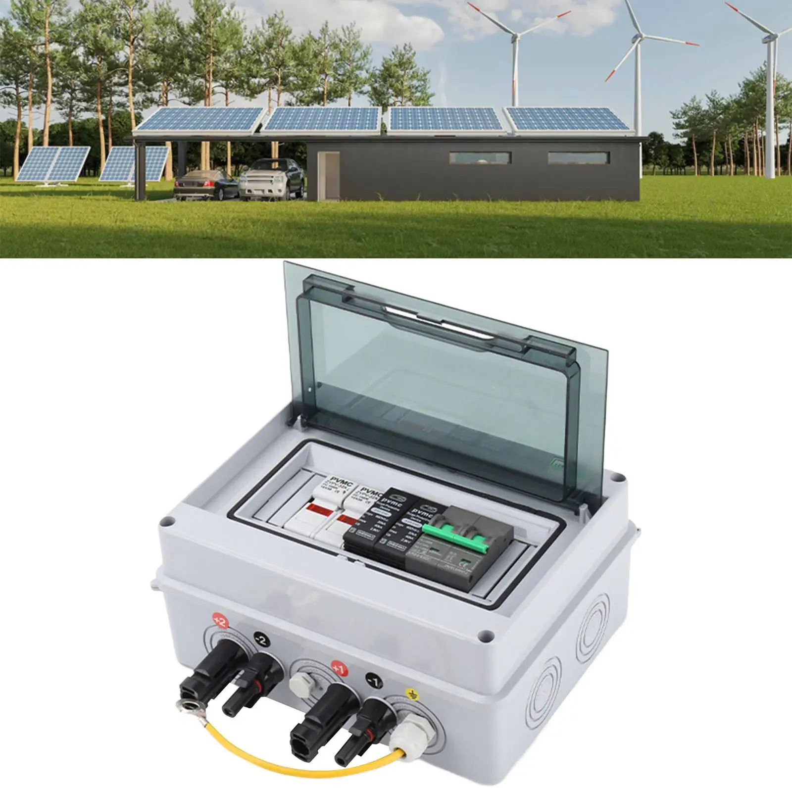 Solar Pv Combiner Box 1 Input 1 Output Dustproof Sealed with Lightning Protection DC 500V Fuse Mcb SPD for Machinery Industry