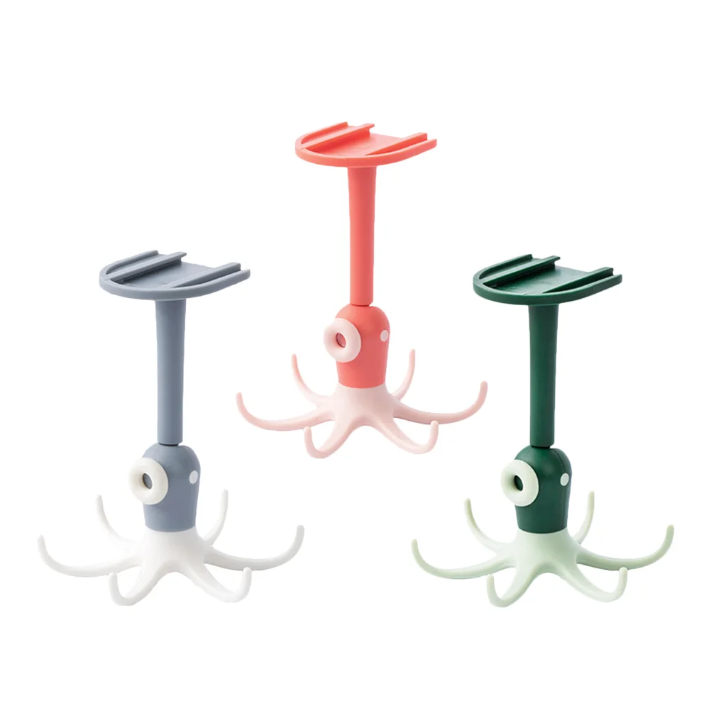 

3 Pcs Wall Mounted Holder Cabinet Utensil Hanger Swivel Hook Kitchen Hooks for Hanging