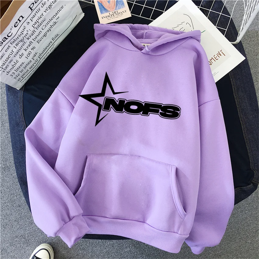 Winter Fashion Womens Hoodie NOFS Print Pullover Streetwear Hoodies Women Hip Hop Fleece Harajuku Y2K Unisex Sweatshirts Tops