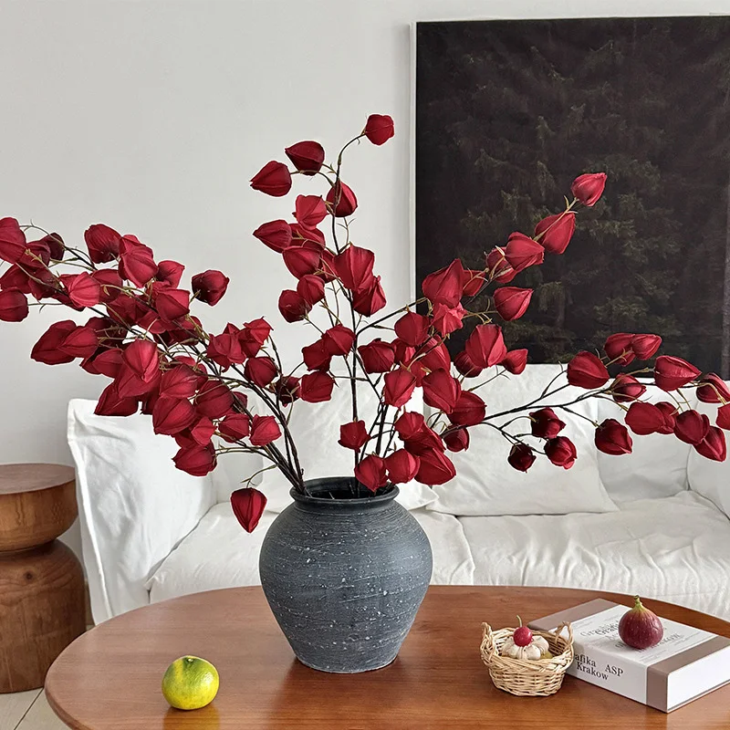 Artificial 1m Lantern Flower Branch Wedding Floral Material Party Event Supplies Bedroom Table Vase Decor Photo Props - view 2