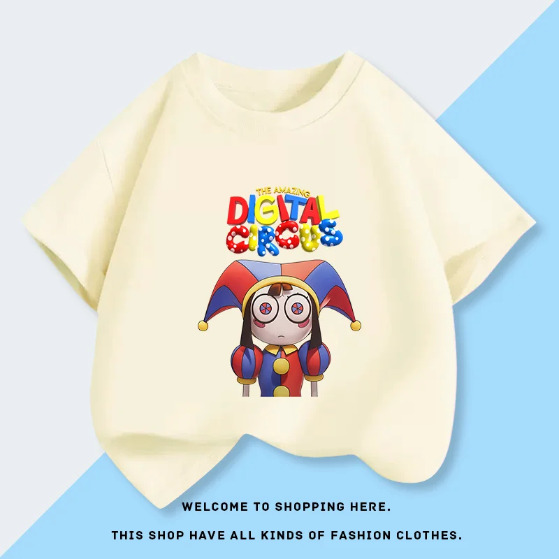 Magical Number Circus Pomni Children's Clothing - Girls' Short-Sleeved T-Shirt - Children's Family Clothing Top - Base Shirt