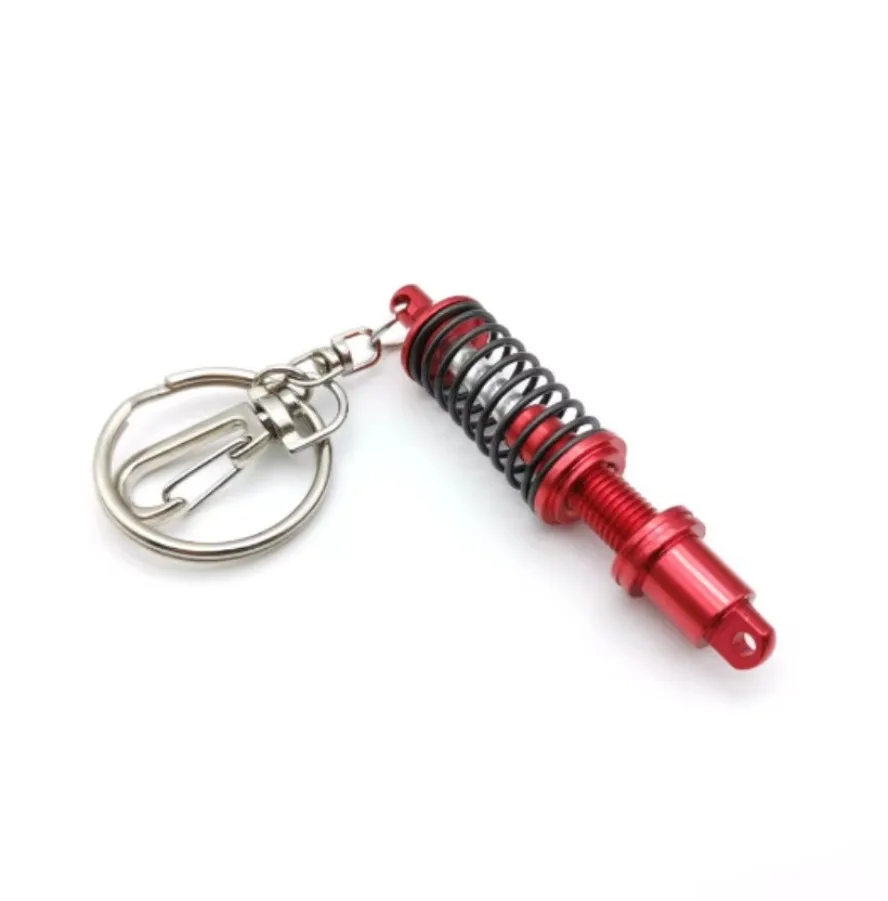 Universal Adjustable Spring Car Tuning Part Shock Absorber Keyring Alloy Car Interior Suspension Keychain Coilover 1PC