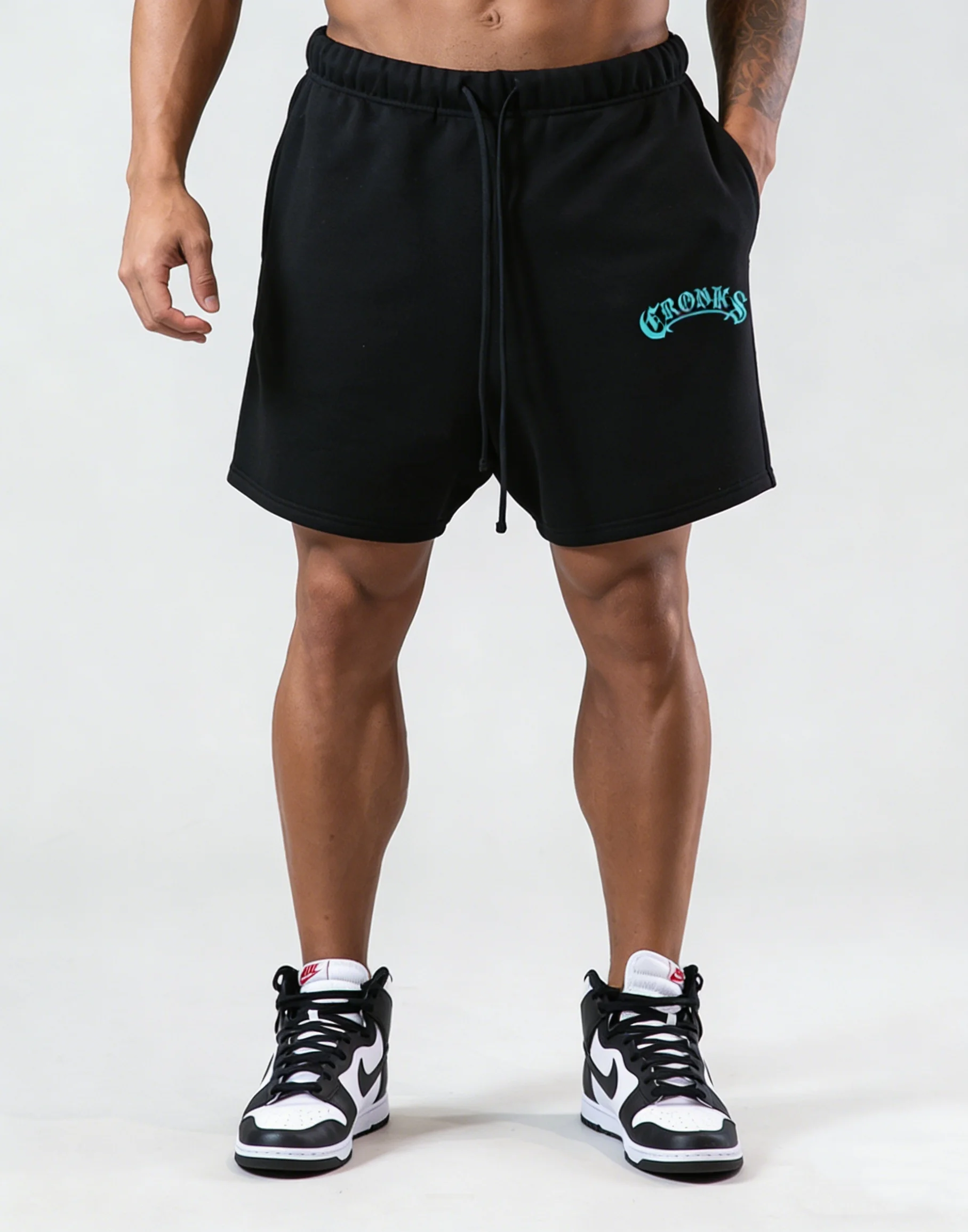 CRONOS BLACKLETTER Men Shorts NEW Gym Workout Running Shorts Loose
